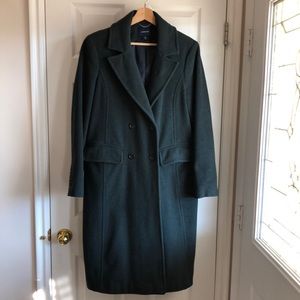 Lands' End Wool Blend Coat - Green - Size 14